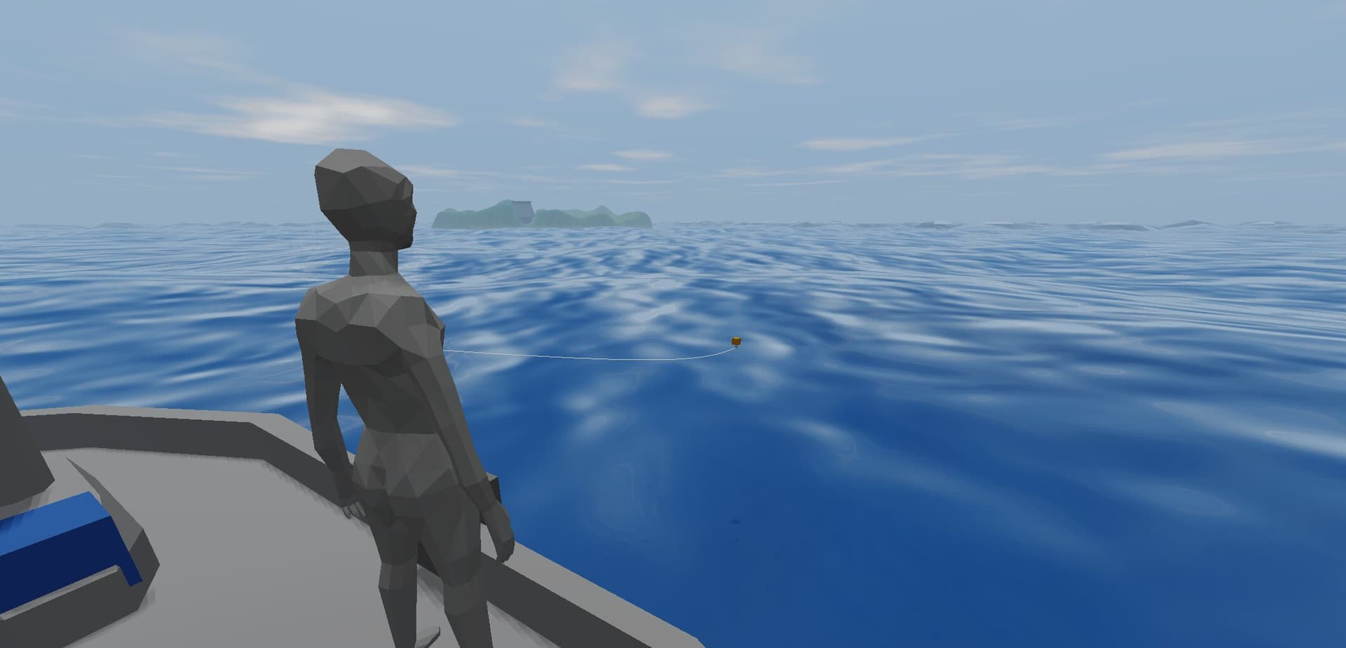 Fishing from a quiet shore